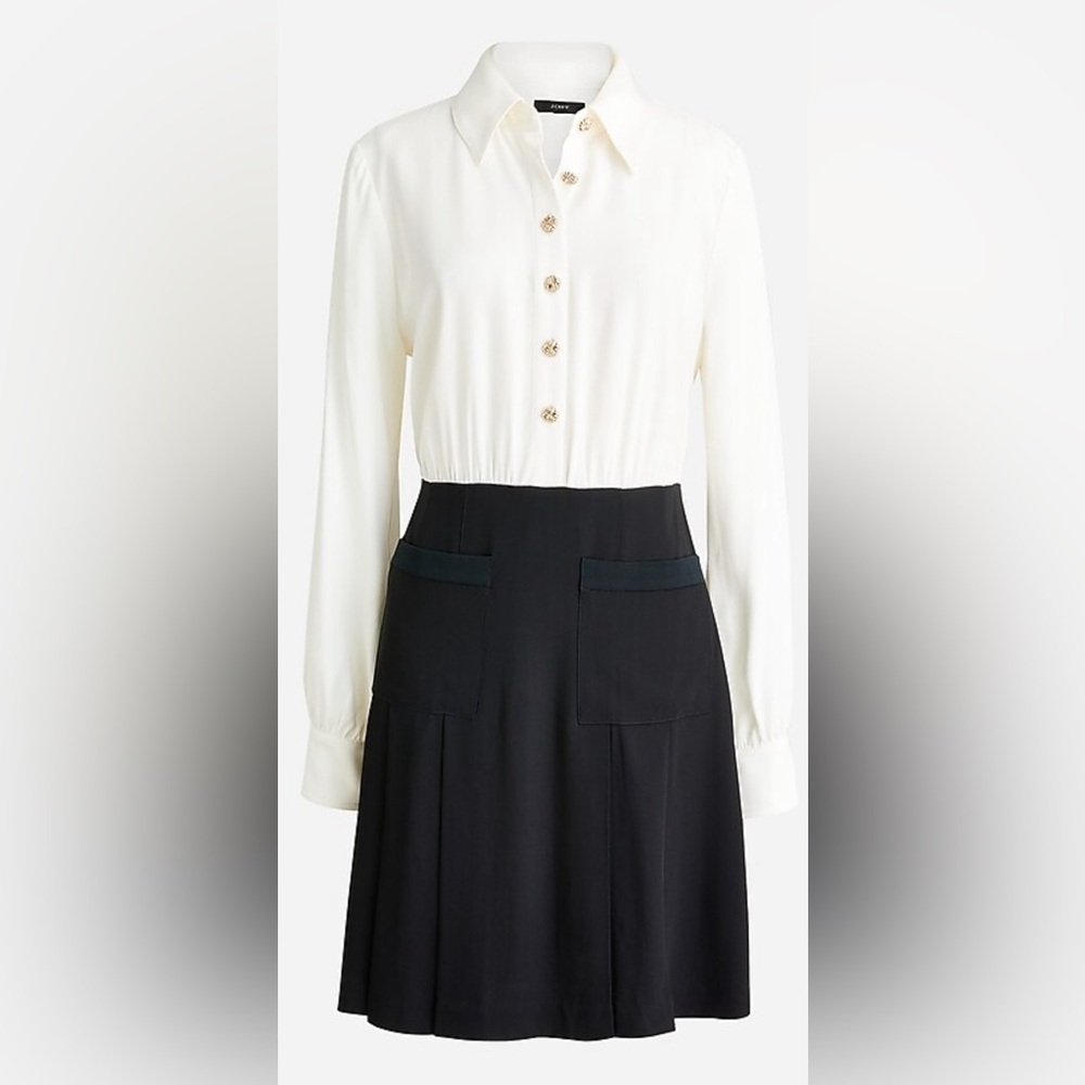 NWOT JCrew Button-front crepe shirtdress